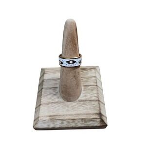 18K Gold Plated Stainless Steel "Evil Eyes" Ring Size 7